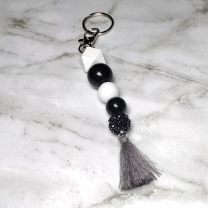 Boho B&W Keychain or Bag Charm